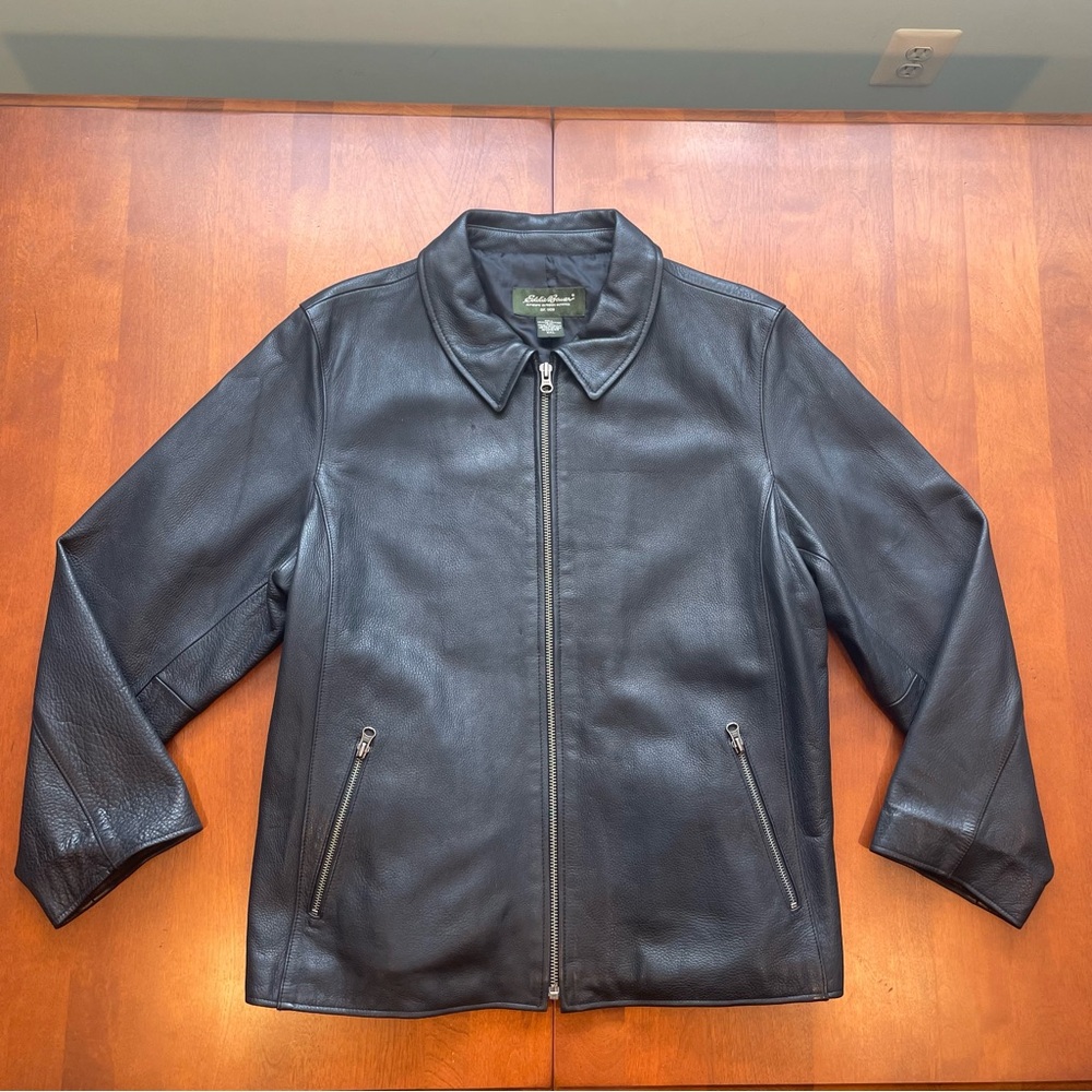 Eddie Bauer Leather Jacket Women’s Size XXL Black Genuine Leather Full Zip